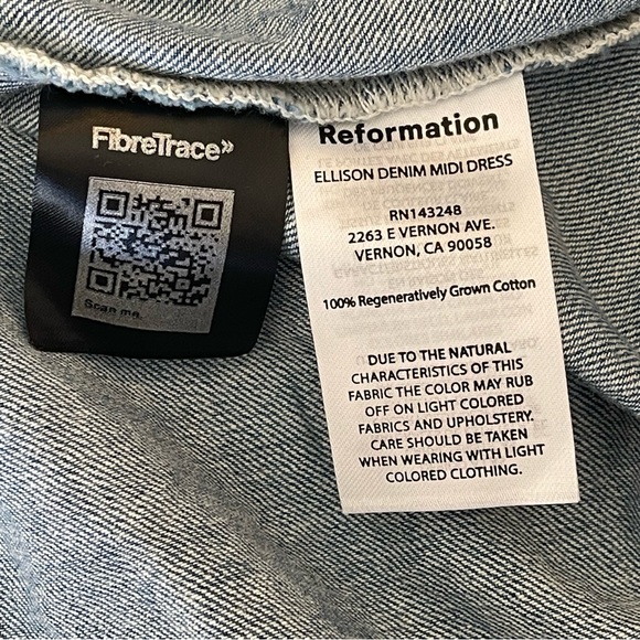 REFORMATION Ellison Denim Midi Dress 6 - Picture 8 of 13